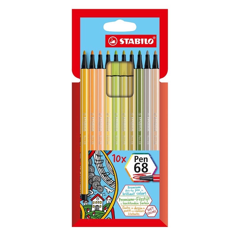 Fix STABILO Pen 68, 10ks nové barvy