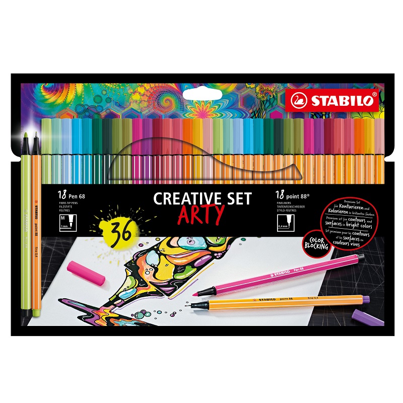 Sada STABILO Creative Set Pen 68 a point 88, 36ks ARTY