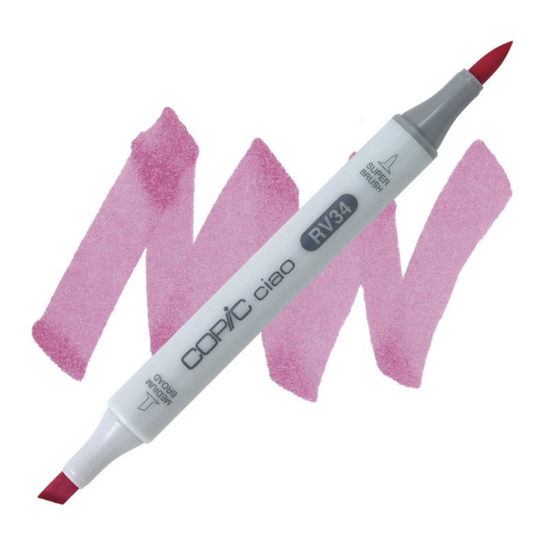 Lihová fixa COPIC Ciao oboustranná Brush & Chisel, RV34 Dark pink