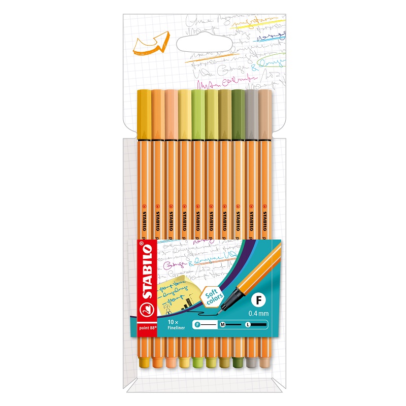 Liner STABILO point 88, 10ks nové barvy