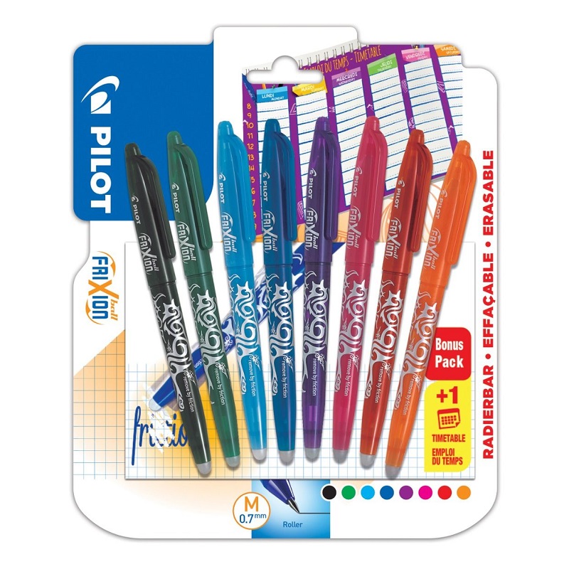 PILOT gumovací FriXion 07, 8ks + rozvrh