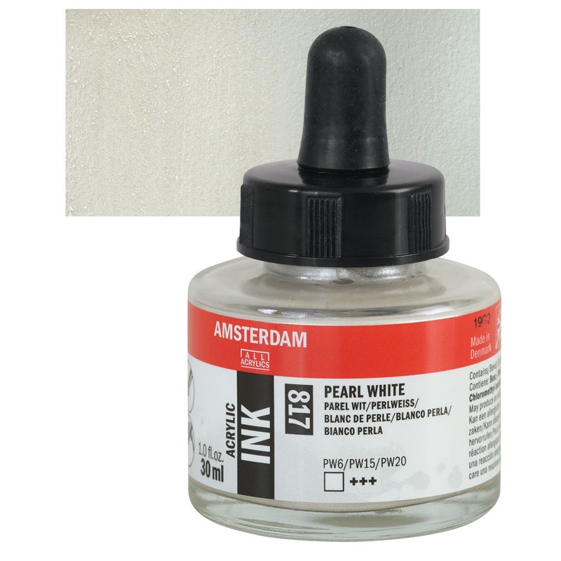 AMSTERDAM Acrylic Ink 30ml, 817 pearl white