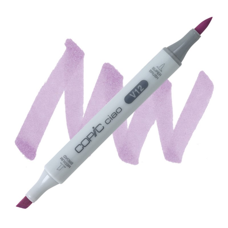 Lihová fixa COPIC Ciao oboustranná Brush & Chisel, V12 Pale lilac