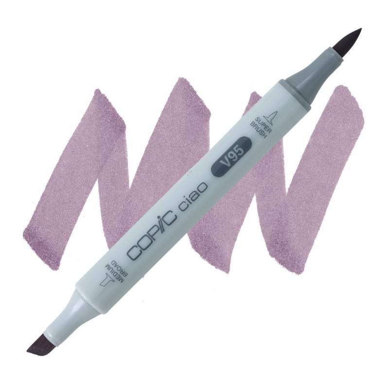 Lihová fixa COPIC Ciao oboustranná Brush & Chisel, V95 Light grape