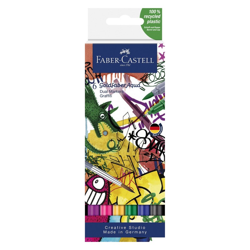 FABER-CASTELL akvarelové GOLDFABER DUAL, set 6ks Graffiti
