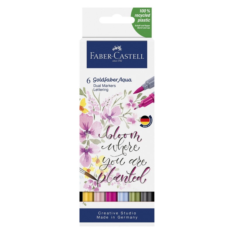 FABER-CASTELL akvarelové GOLDFABER DUAL, set 6ks Lettering