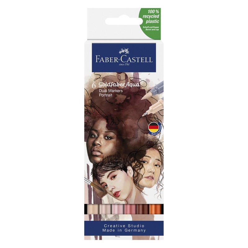 FABER-CASTELL akvarelové GOLDFABER DUAL, set 6ks Portrait