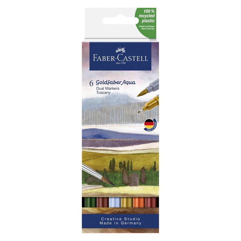 FABER-CASTELL akvarelové GOLDFABER DUAL, set 6ks Tuscany