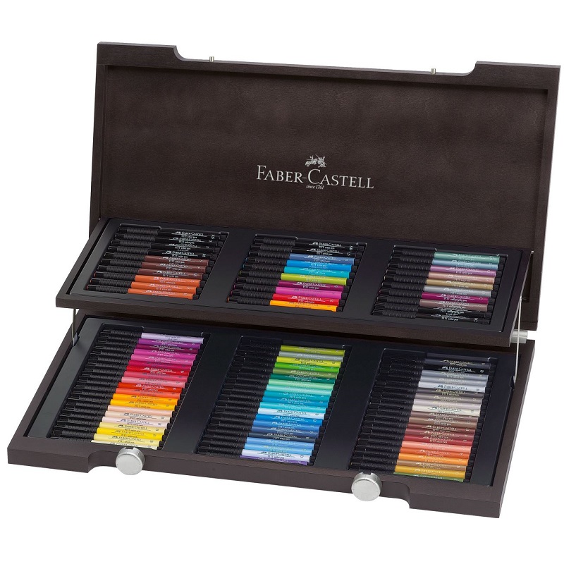 FABER-CASTELL PITT Artist Pen, set 90ks v dřevěném kufříku