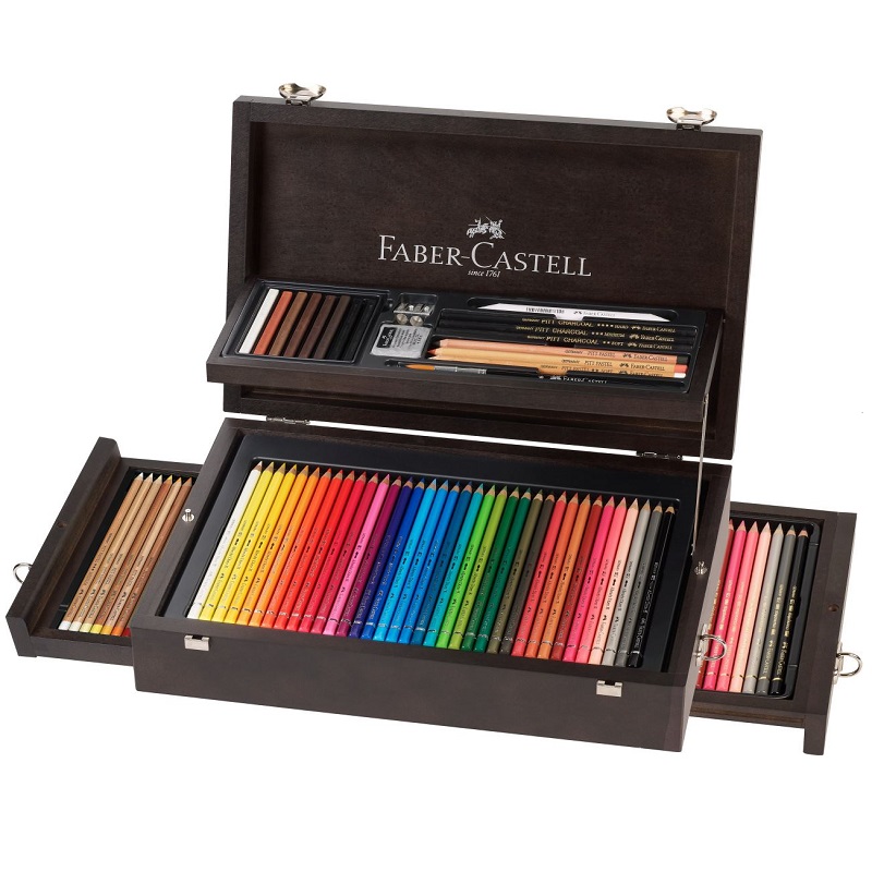 FABER-CASTELL umělecká sada pro kresbu Collection, 126ks v dřevěném kufříku