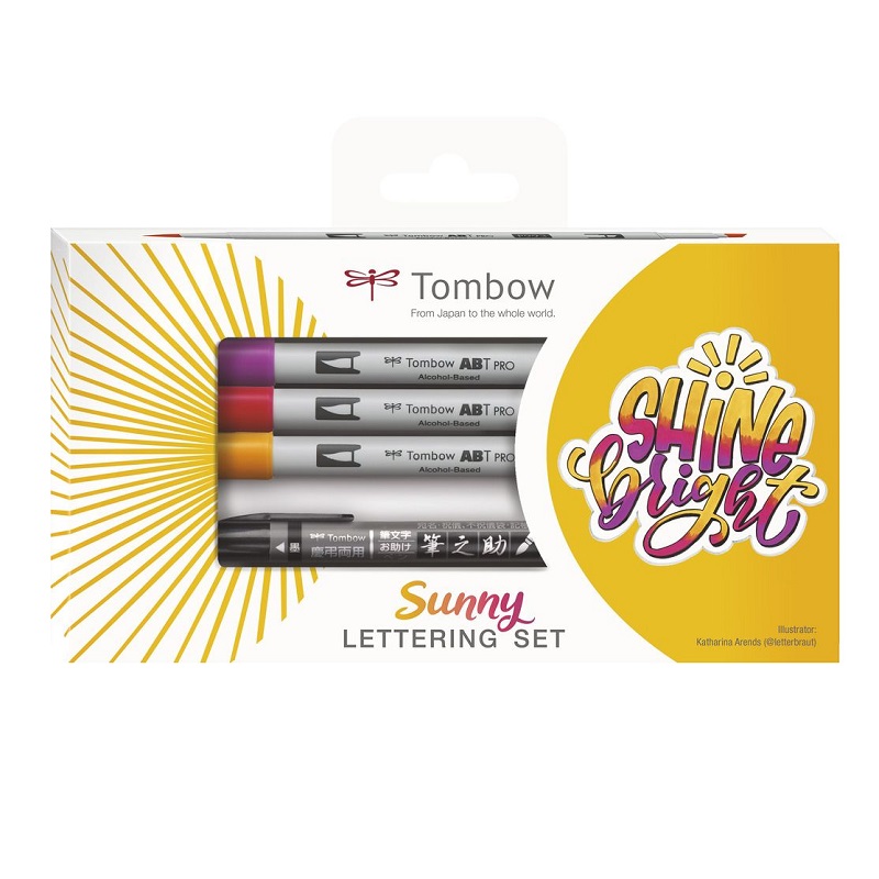TOMBOW ABT PRO lihový Dual Brush Pen, 4ks Lettering Set