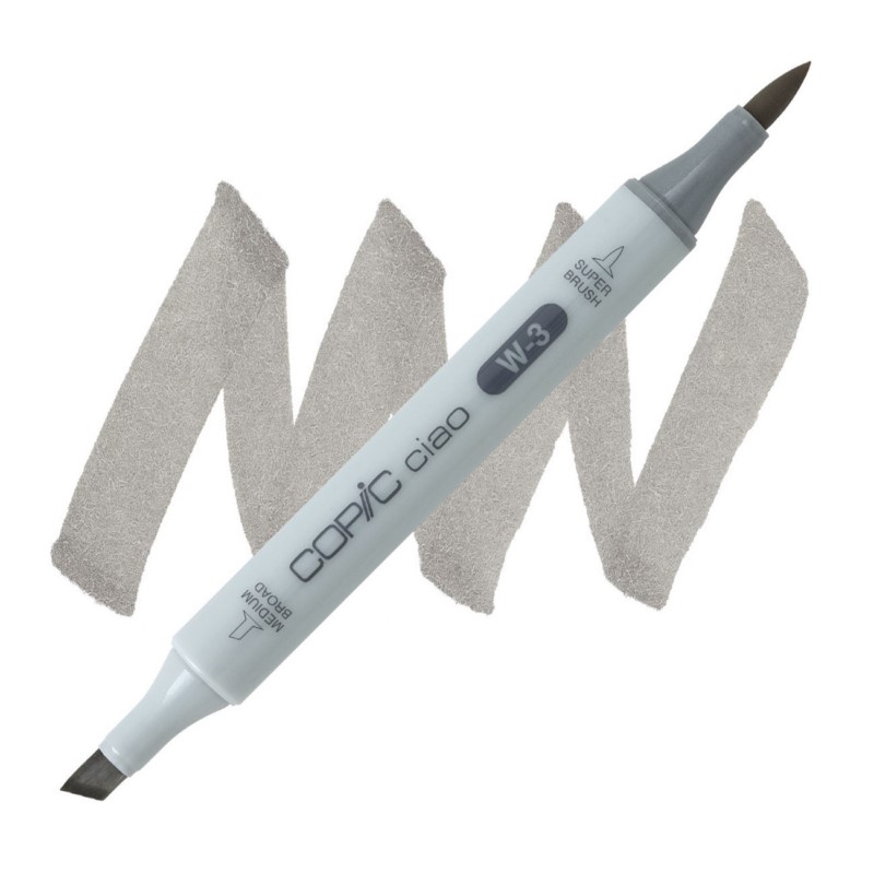 Lihová fixa COPIC Ciao oboustranná Brush & Chisel, W3 Warm gray 3
