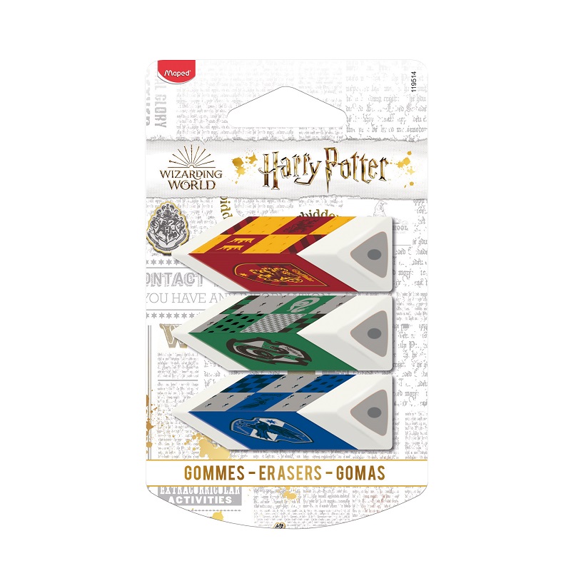Guma MAPED Pyramide Harry Potter, 3ks