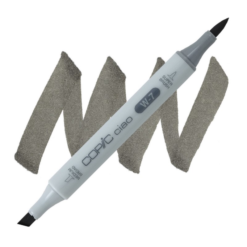 Lihová fixa COPIC Ciao oboustranná Brush & Chisel, W7 Warm gray 7