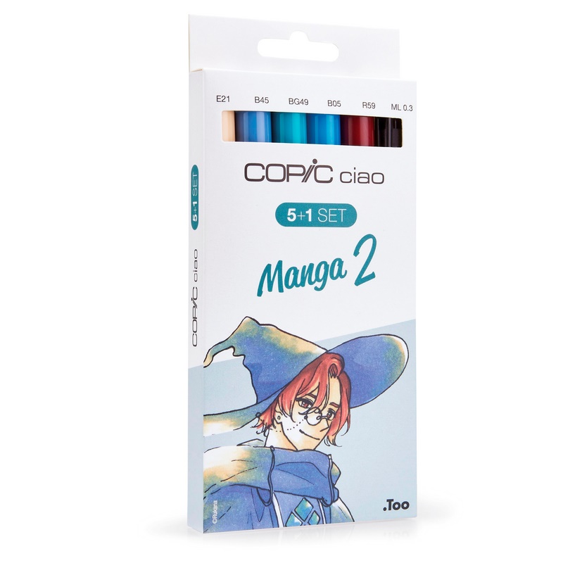 Lihové fixy COPIC Ciao oboustranné Brush & Chisel 5+1ks, Manga 2