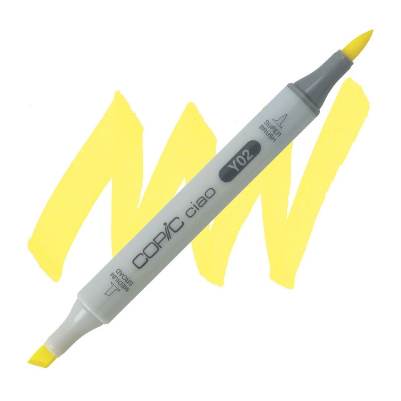 Lihová fixa COPIC Ciao oboustranná Brush & Chisel, Y02 Canary yellow