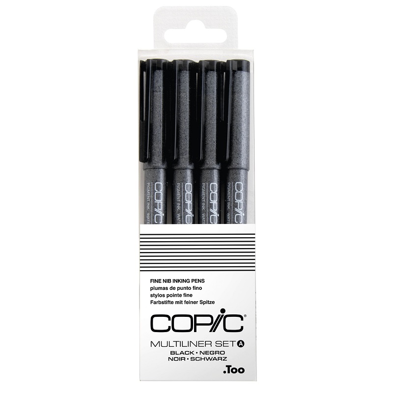 COPIC Technické linery COPIC, 4ks černé