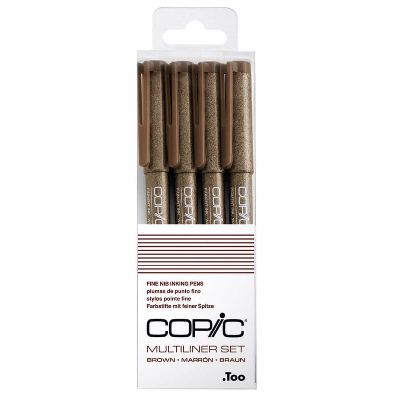 COPIC Technické linery COPIC, 4ks hnědé