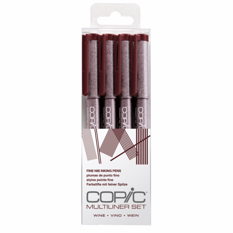 COPIC Technické linery COPIC, 4ks vínové