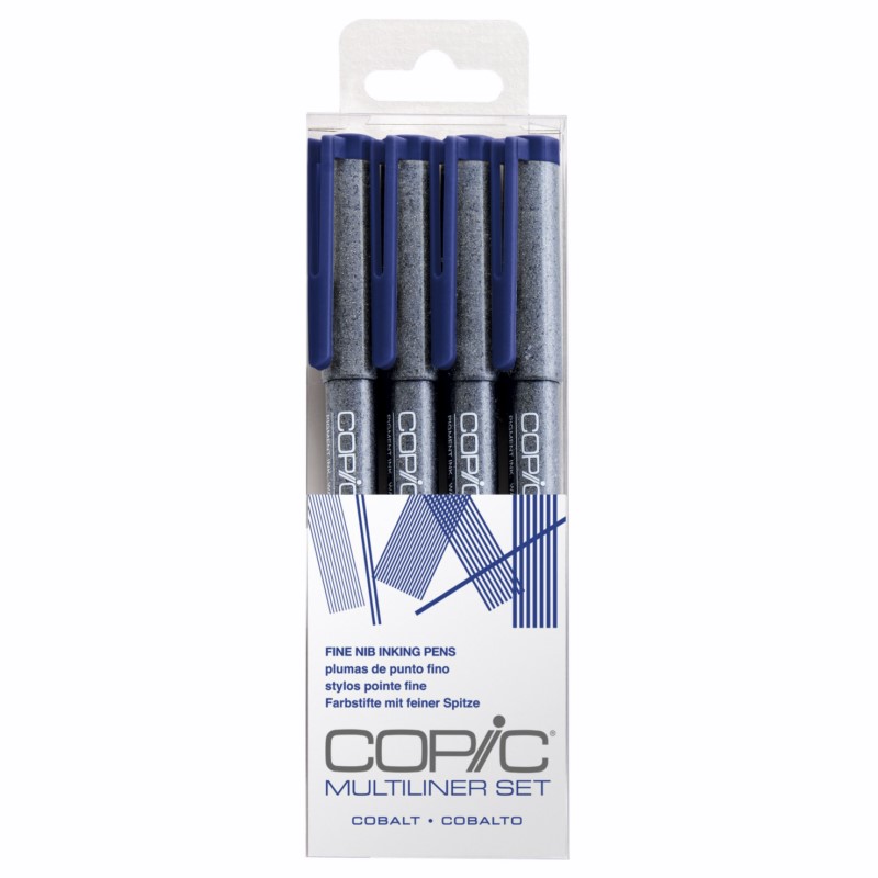 COPIC Technické linery COPIC, 4ks tmavě modré