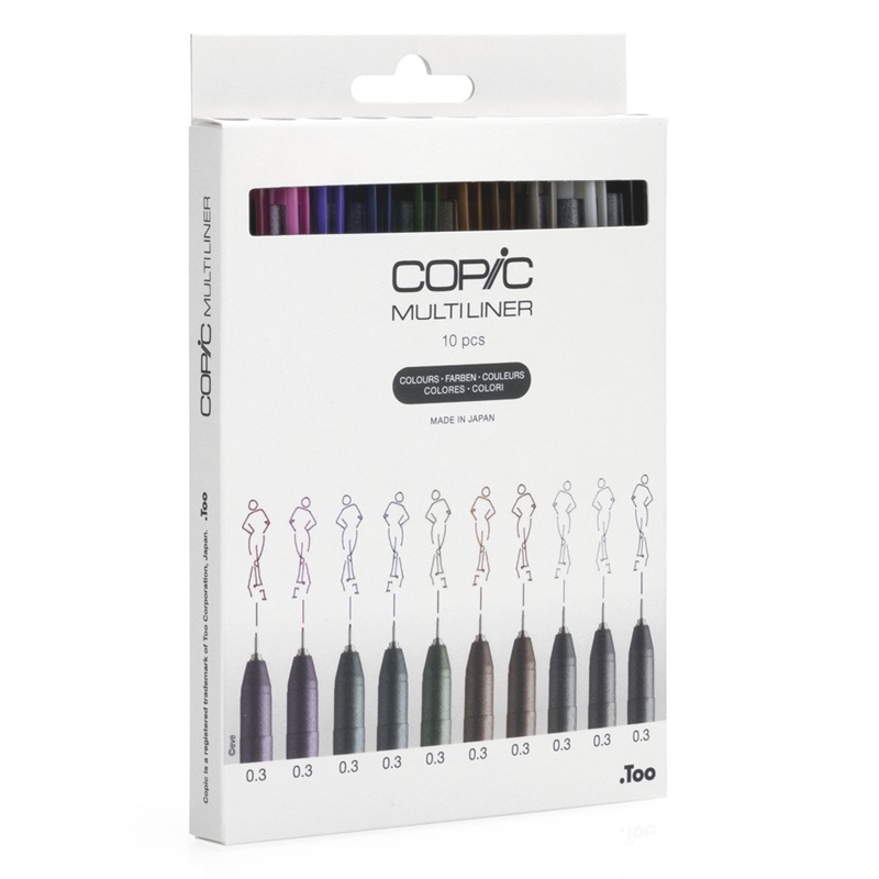 COPIC Technické linery COPIC, 10 ks barevné