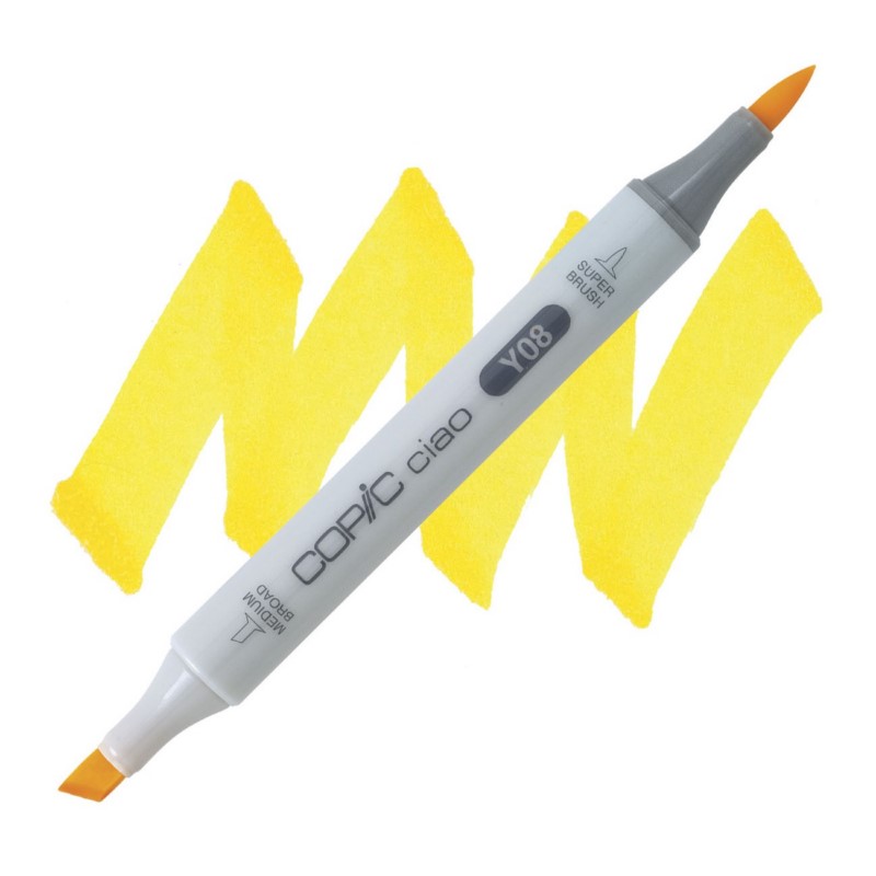 Lihová fixa COPIC Ciao oboustranná Brush & Chisel, Y08 Acid yellow