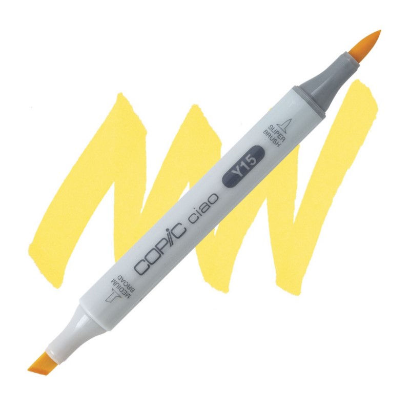 Lihová fixa COPIC Ciao oboustranná Brush & Chisel, Y15 Cadmium yellow