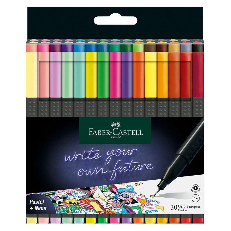 FABER-CASTELL GRIP Finepen 0,4mm, set 30ks