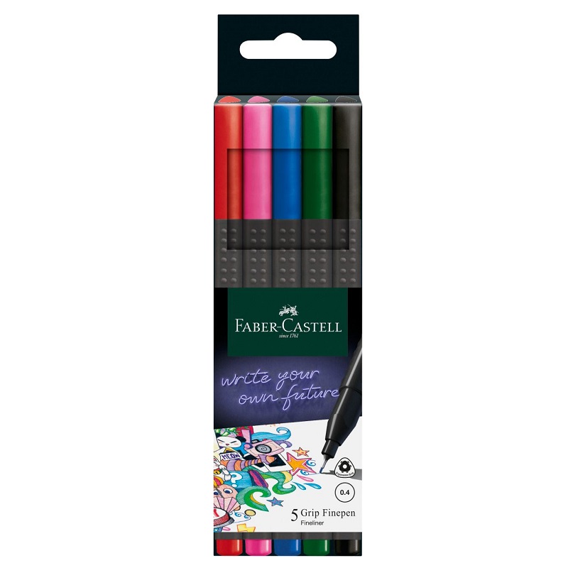 FABER-CASTELL GRIP Finepen 0,4mm, set 5ks
