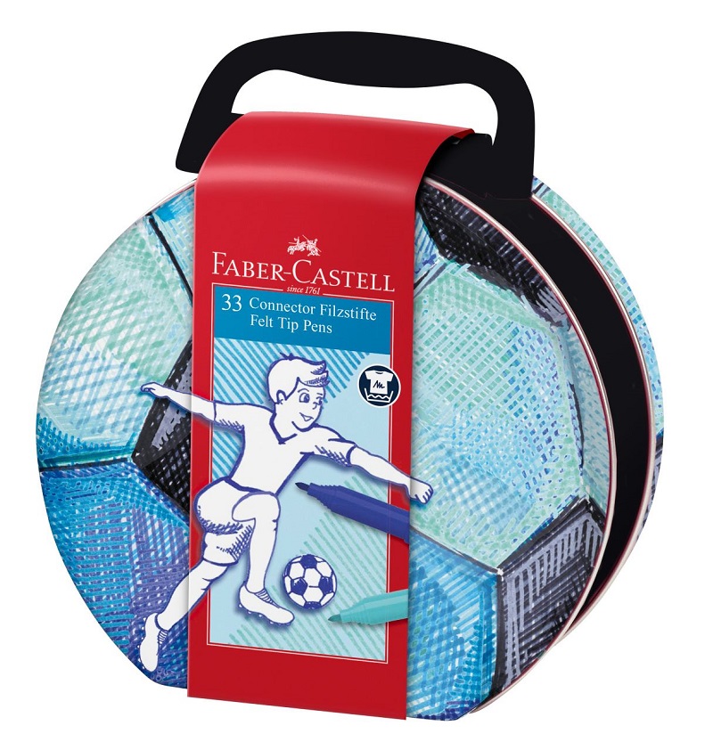 FABER-CASTELL fixy Connector, set 33ks fotbal