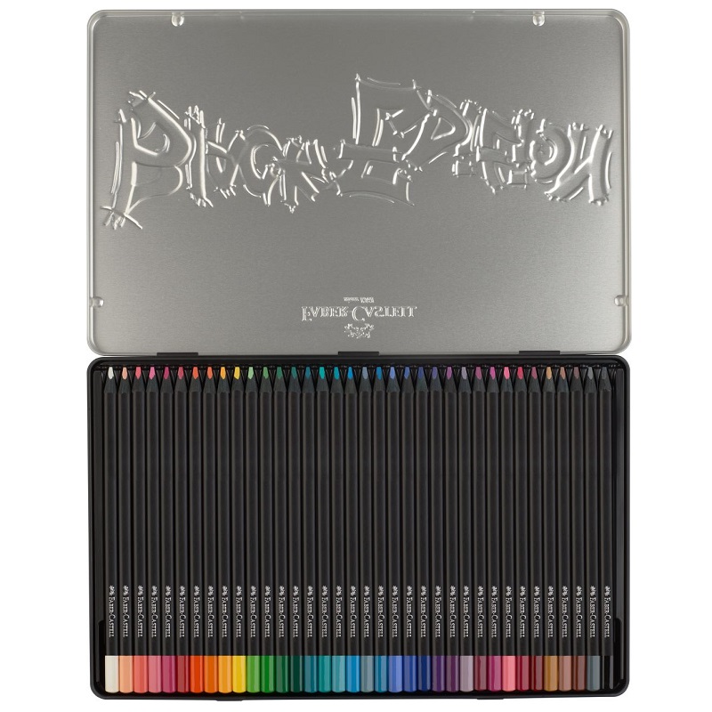 FABER-CASTELL černé pastelky BLACK EDITION, 36ks v kovové krabičce