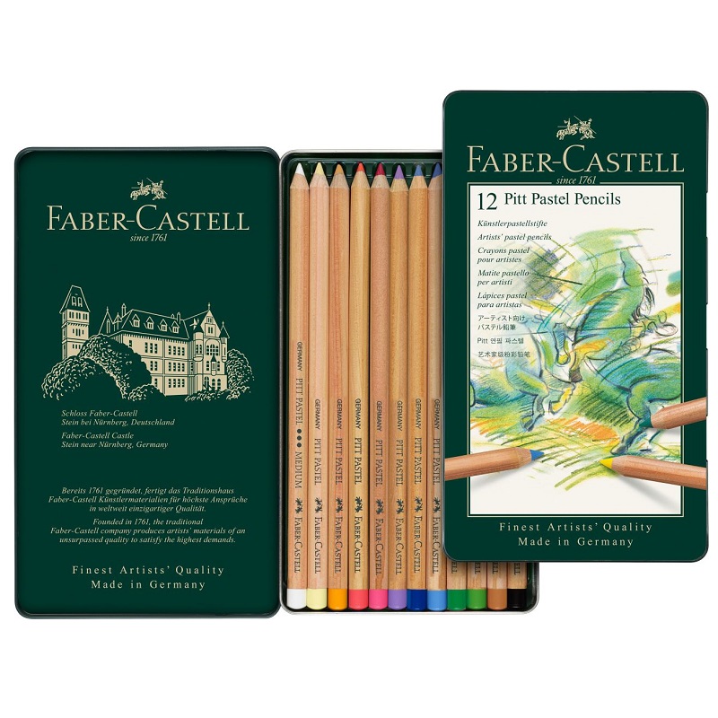 FABER-CASTELL umělecké pastely Pitt, 12ks v kovové krabičce