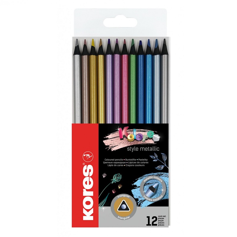 KORES pastelky Kolores Style Metallic, 12ks metalické
