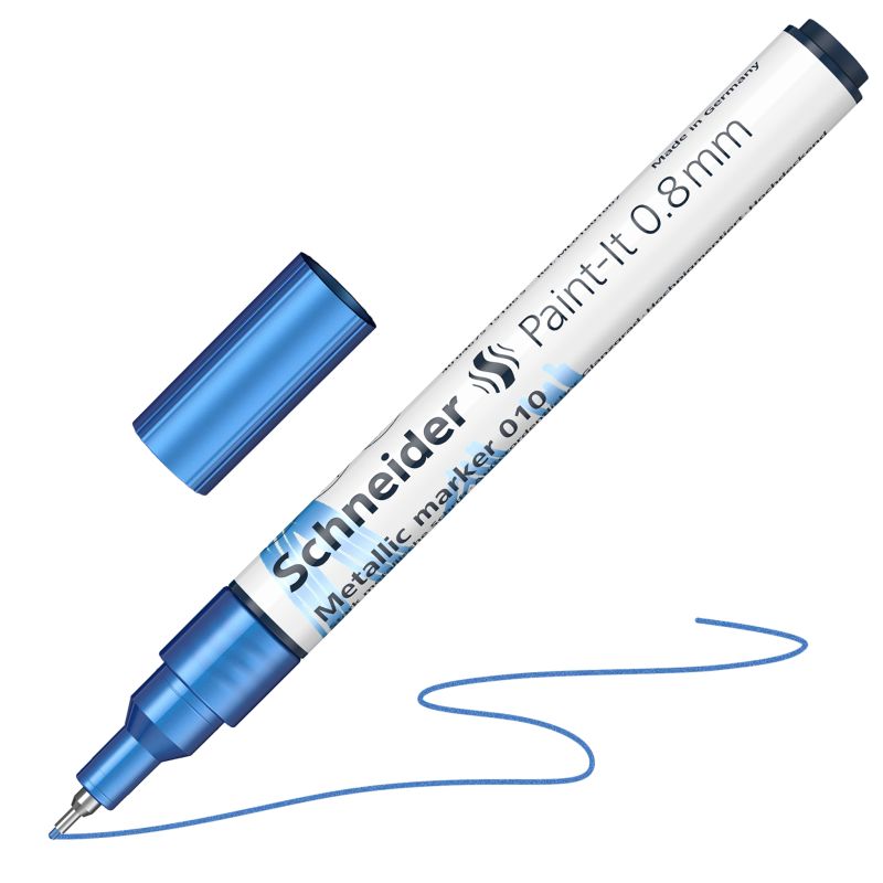 Akrylový popisovač SCHNEIDER Paint-It 0,8mm, metalický modrý