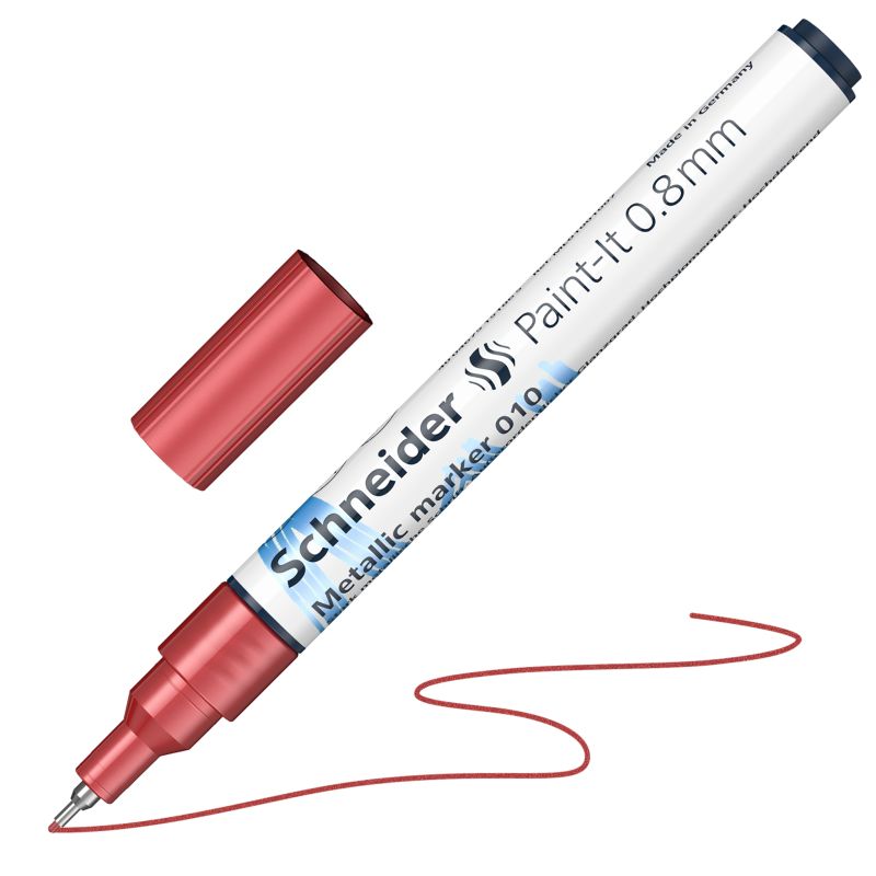 Akrylový popisovač SCHNEIDER Paint-It 0,8mm, metalický červený