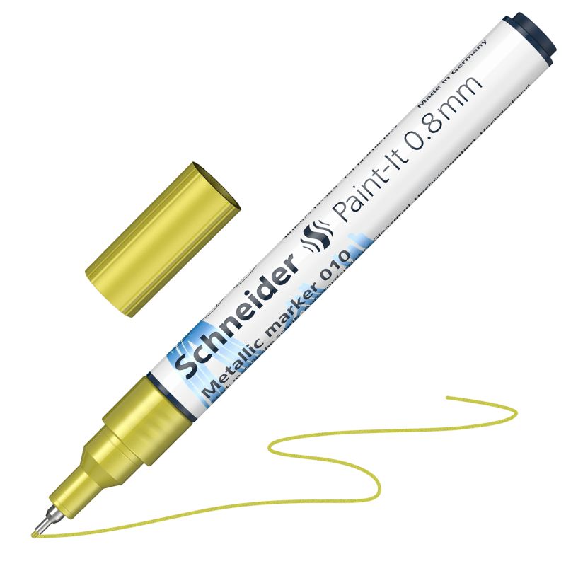 Akrylový popisovač SCHNEIDER Paint-It 0,8mm, metalický žlutý