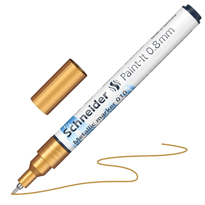 Akrylový popisovač SCHNEIDER Paint-It 0,8mm, metalický zlatý