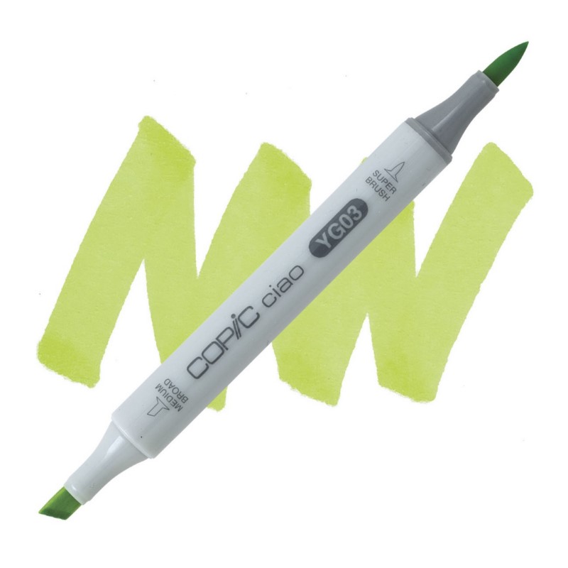 Lihová fixa COPIC Ciao oboustranná Brush & Chisel, YG03 Yellow green