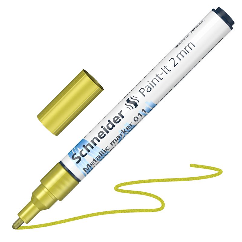 Akrylový popisovač SCHNEIDER Paint-It 2mm, metalický žlutý
