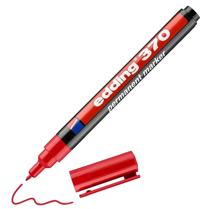 Permanentní popisovač EDDING 370, červený