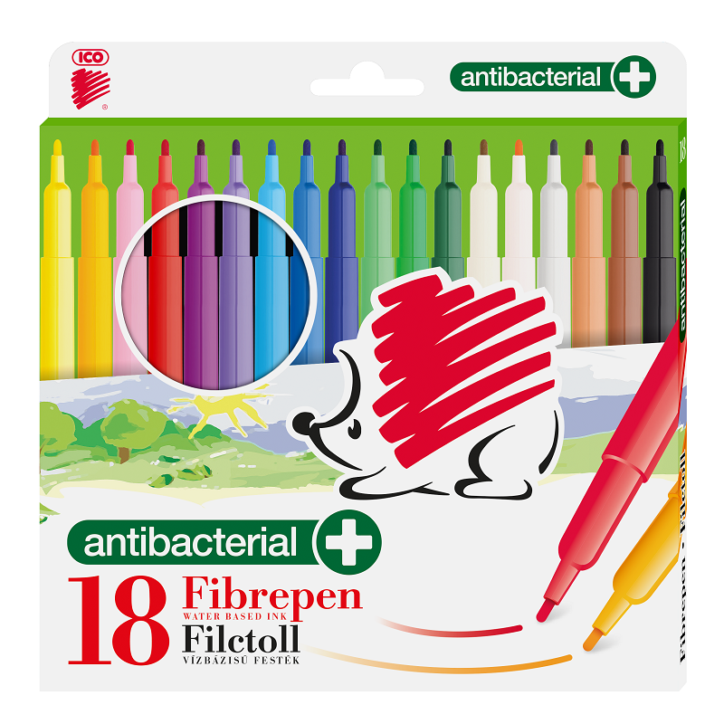 Dětské fixy ICO Antibacterial, 18ks