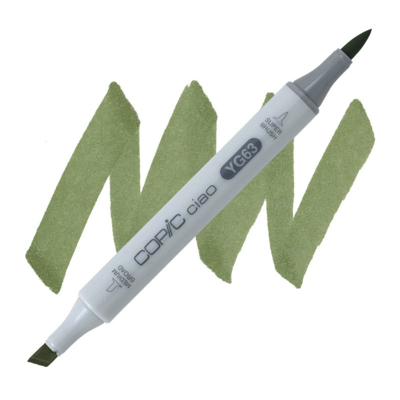 Lihová fixa COPIC Ciao oboustranná Brush & Chisel, YG63 Pea green