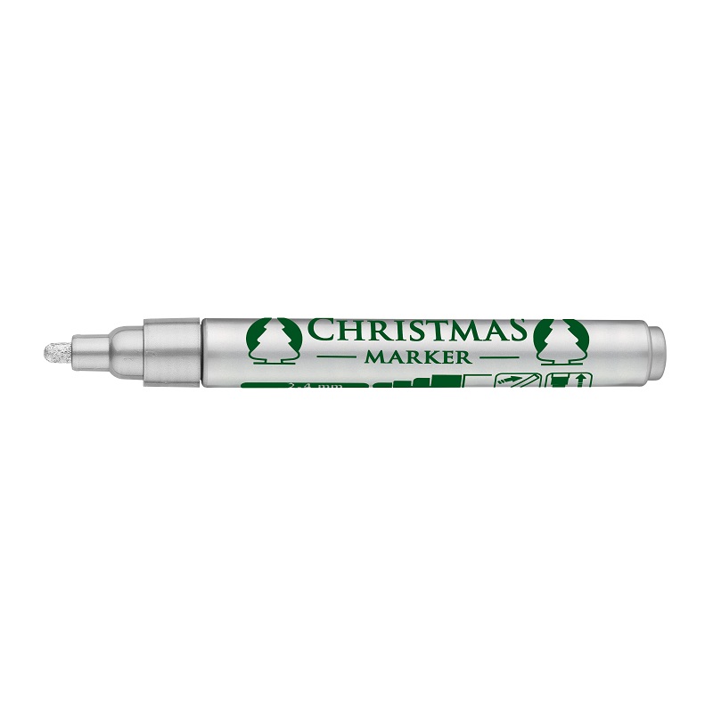 Popisovač ICO lakový Christmas silný, stříbrný