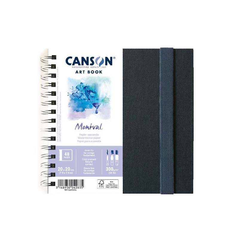 Skicář CANSON Montval Aquarelle ART BOOK 20x20cm, 24 listů 300g