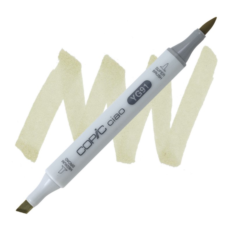 Lihová fixa COPIC Ciao oboustranná Brush & Chisel, YG91 Putty