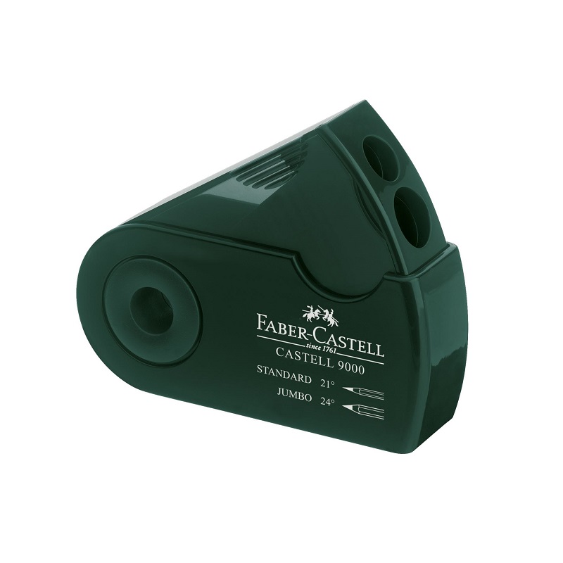 FABER-CASTELL ořezávátko Sleeve 9000, zelené 2 otvory