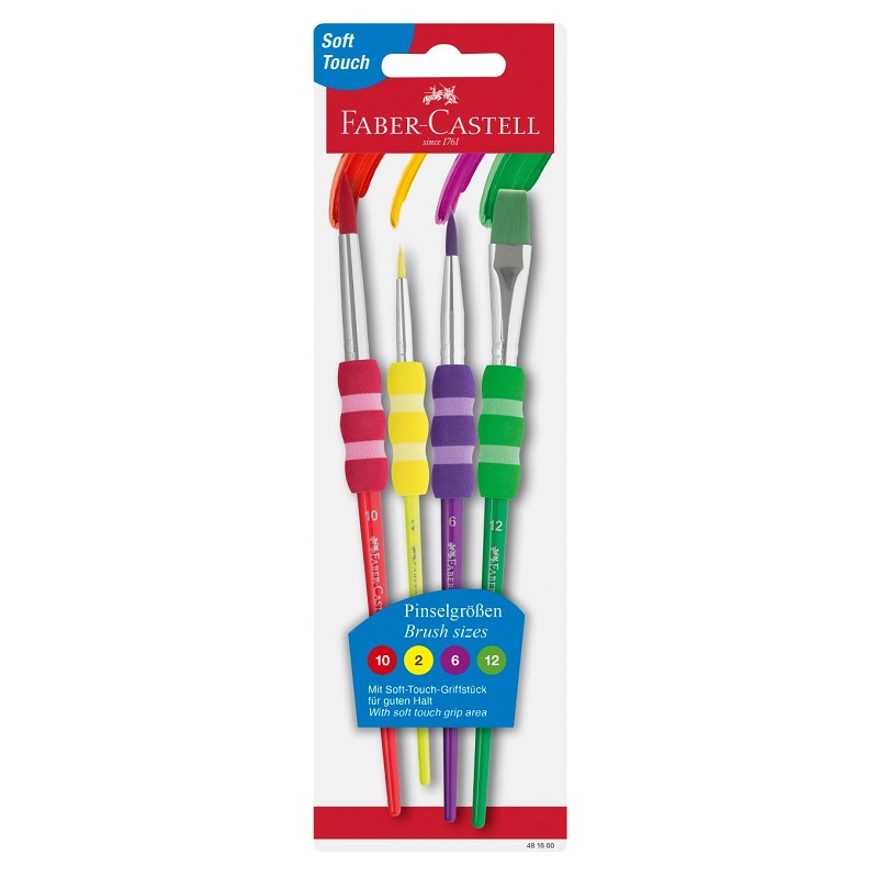 FABER-CASTELL štětce barevné, 4ks