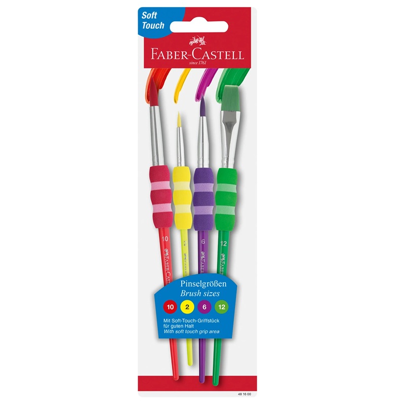 Štětce FABER-CASTELL Neon, 4 ks