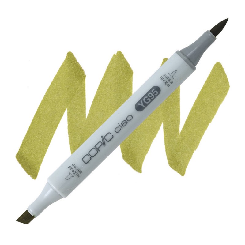 Lihová fixa COPIC Ciao oboustranná Brush & Chisel, YG95 Pale olive