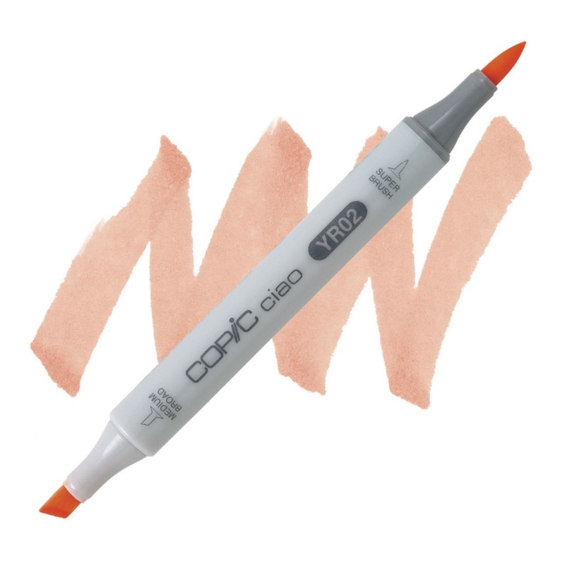 Lihová fixa COPIC Ciao oboustranná Brush & Chisel, YR02 Light orange